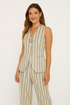 'Brisa' Striped Sleeveless Top and Pants Set - Celes Fashion
